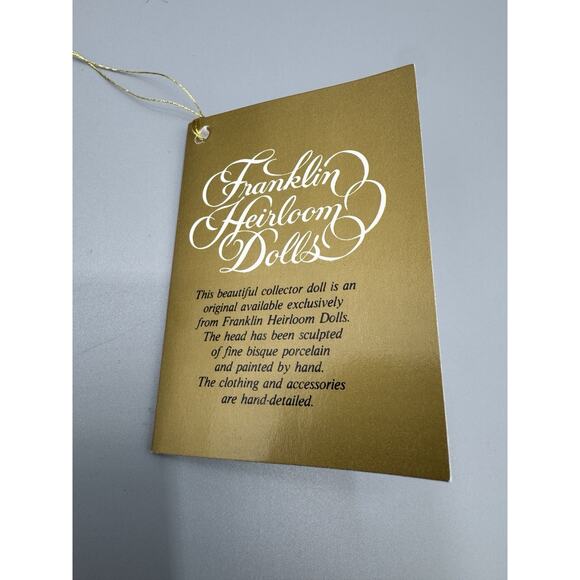1988 Franklin Heirloom Gemstone Girl Amethyst Porcelain Doll 13” Vintage - Picture 12 of 14